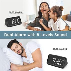 img 2 attached to ANJANK Digital Dual Alarm Clock Radio: USB Charger, Dimmer, FM Radio, Sleep Timer