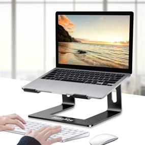 img 2 attached to Banshou Aluminum Laptop Stand: Ergonomic Metal Riser for Mac MacBook Pro Air Apple Notebook – Detachable Portable Holder for 10-17 inch Laptops (Black)