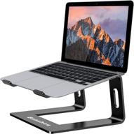 banshou aluminum laptop stand: ergonomic metal riser for mac macbook pro air apple notebook – detachable portable holder for 10-17 inch laptops (black) logo