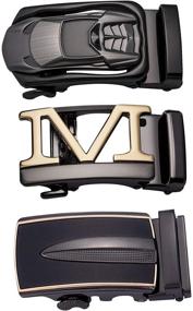 img 4 attached to Buckle Automatic Fashion Design Sliding Men's Accessories and Belts