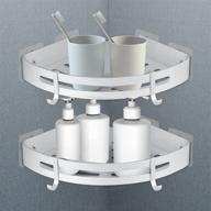 🔩 efficient jigiu adhesive corner shelf: bath, kitchen, and bathroom organizer - wall mounted, no drilling needed (2 pack) logo