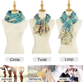 img 2 attached to 🦋 Stylish Floral Butterfly Print Scarves: Yusongirl Lightweight Shawl Wraps for Women, Perfect for All Seasons