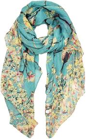 img 4 attached to 🦋 Stylish Floral Butterfly Print Scarves: Yusongirl Lightweight Shawl Wraps for Women, Perfect for All Seasons