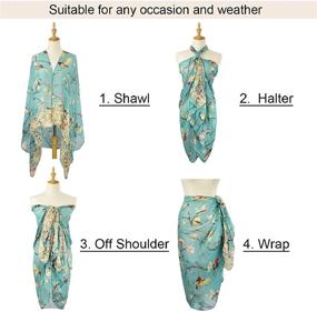 img 1 attached to 🦋 Stylish Floral Butterfly Print Scarves: Yusongirl Lightweight Shawl Wraps for Women, Perfect for All Seasons