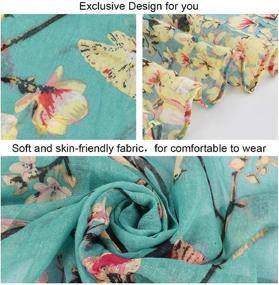 img 3 attached to 🦋 Stylish Floral Butterfly Print Scarves: Yusongirl Lightweight Shawl Wraps for Women, Perfect for All Seasons