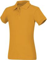 stylish and comfortable: 👚 classroom girls' interlock cap sleeve polo logo