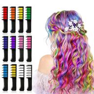 🎨 12 color hair chalk for girls - temporary washable hair color makeup for kids' christmas gifts, cosplay, halloween, and party supplies logo