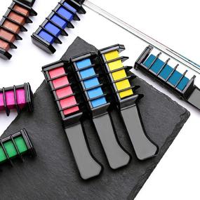 img 2 attached to 🎨 12 color hair chalk for girls - Temporary washable hair color makeup for kids' Christmas gifts, cosplay, Halloween, and party supplies