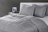 lotus home silver full/queen comforter mini set - water & stain resistant logo