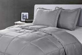 img 2 attached to Lotus Home Silver Full/Queen Comforter Mini Set - Water & Stain Resistant