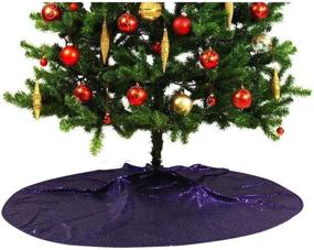 img 4 attached to 🎄 Purple Sequin Christmas Tree Skirt - 50 inch | Shop PartyDelight