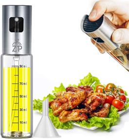 img 4 attached to 🍑 100ml Zesty Peach Oil Sprayer with Scale and Funnel - Transparent Olive Oil Spray Bottle for BBQ, Baking, Frying, Roasting - Refillable Liquid Dispenser for Oil Control Diet