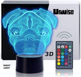 img 2 attached to 🐶 Urwise Pug 3D Night Light Lamp: 16-Color Changing Remote Control Decor for Kids, Boys, Girls – Perfect Birthday or Christmas Gift (3238)