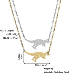 img 2 attached to 🦕 RZCXBS Lightweight Surgical Stainless Steel Dinosaur Pendant Necklace - Optimized Animal Necklace