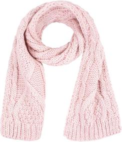 img 3 attached to Warm up with the UNDER ZERO 🧣 UO Girl's Winter Cute Pink Knitted Hat Scarf Set