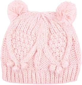 img 1 attached to Warm up with the UNDER ZERO 🧣 UO Girl's Winter Cute Pink Knitted Hat Scarf Set