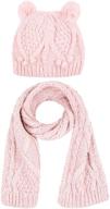 согрейтесь с помощью комплекта under zero 🧣 розовая зимняя милая шапка с шарфом для девочек uo логотип