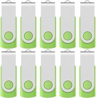 enfain 10 pack 1 gb usb flash drive in vibrant green - store, transfer, and share data effectively! logo