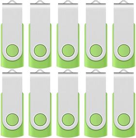 img 4 attached to Enfain 10 Pack 1 GB USB Flash Drive in Vibrant Green - Store, Transfer, and Share Data Effectively!
