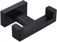🔗 modern double towel hook: matte black stainless steel bathroom holder - wall mount design logo