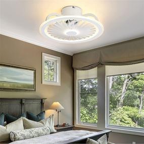 img 1 attached to 🌀 Intelligent Dimming Ceiling Fan with Lights: Flush Mount, 3 Colors, Eye Protection, 3-Gear Speed, Invisible Enclosure, Remote Control, Timer, Memory, 35W 17.7in - Ideal for Kitchen, Living Room, Bedroom