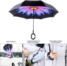 img 1 attached to Umbrella Windproof Inverted C Shaped Protection （Purple