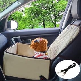 img 4 attached to Pet Front Car Seat Cover For Small Medium Dogs Mayhour Waterproof Scratchproof Non-Slip Rubber Backing Pet Booster Seat
