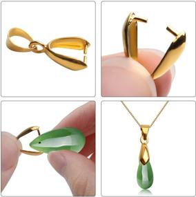 img 1 attached to Gold Aylifu Pendant Clasps - 50pcs 💎 Pinch Clasp Bail Clip for Jewelry Making Supplies