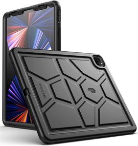 img 4 attached to Poetic TurtleSkin Heavy Duty Case for iPad Pro 12.9 2020/2018 - Rugged Shockproof Protection, Kids Friendly Silicone Cover - Black