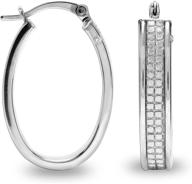 💎 lecalla flaunt 925 sterling silver hoop earrings with g-h color, i1 clarity diamonds for women and girls logo