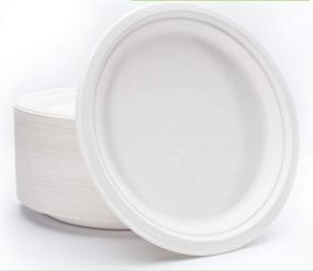 img 4 attached to 🌿 Mexago Eco-Friendly Round Compostable Plates - 10 inch, 100 Count - Natural Sugarcane Bagasse Alternative to Paper Plates