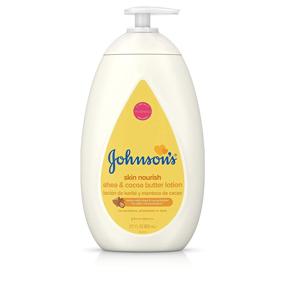 img 4 attached to 👶 Johnson's Moisturizing Dry Skin Baby Lotion: Shea & Cocoa Butter, Hypoallergenic, Clinically Proven Mildness, 27.1 fl. oz.