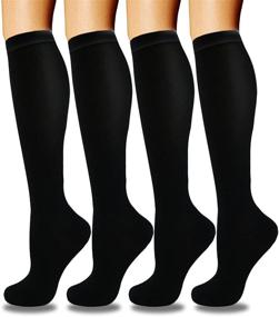 img 4 attached to 🧦 4 Pairs of Compression Socks for Women & Men - Optimal Circulation Support for Nurses, Running, Hiking, Medical, Pregnancy