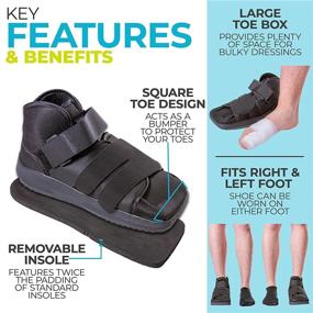 img 1 attached to 👞 Orthopedic Fracture Support Shoe - Lightweight Closed Toe Cast Boot with Adjustable Straps for Medical Foot Protection, Post-Surgery Brace for Bunion or Hammertoe (Size M)