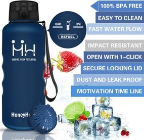 img 3 attached to 🍯 HoneyHolly Water Bottle with Time Marker: Leakproof BPA-Free Reusable Tritan Plastic Sports Water Bottles with Filter, Ideal for Kids School Fitness Bike Camping Hiking - Choose from 350/500/800ml/1L