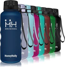 img 4 attached to 🍯 HoneyHolly Water Bottle with Time Marker: Leakproof BPA-Free Reusable Tritan Plastic Sports Water Bottles with Filter, Ideal for Kids School Fitness Bike Camping Hiking - Choose from 350/500/800ml/1L