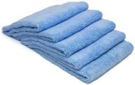 🔵 autofiber zeroedge detailing towel (pack of 5) - edgeless microfiber towels for polishing, buffing, window, glass, waterless, and rinseless car wash - blue logo