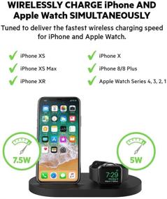 img 2 attached to 🔌 Belkin Boost Up Wireless Charging Dock: The Ultimate Apple Charging Station for iPhone, Apple Watch, and USB Devices - iPhone Charging Stand, Apple Watch Charging Dock (Black)