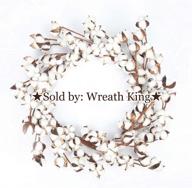 🎀 the wreath king: cotton ball wreath with adjustable stems for farmhouse decor, wall, door, window, wedding décor - white, 18"-23 logo