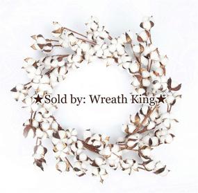 img 4 attached to 🎀 The Wreath King: Cotton Ball Wreath with Adjustable Stems for Farmhouse Decor, Wall, Door, Window, Wedding Décor - White, 18"-23