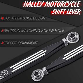 img 1 attached to KATUR Шестеренка переключения передач CNC Shift Linkage Gear Shift Lever для Harley Davidson Softail Road King Electra Glide 1980-2017 - Стильный дизайн черепа на мотоцикле в полоску, цвет черный.