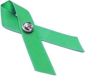 img 1 attached to 🎗️ Shop these Green Satin Awareness Ribbons with Clutch Pins (5/8in, Pack of 50) for a Meaningful Cause