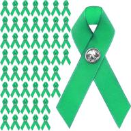 🎗️ shop these green satin awareness ribbons with clutch pins (5/8in, pack of 50) for a meaningful cause logo