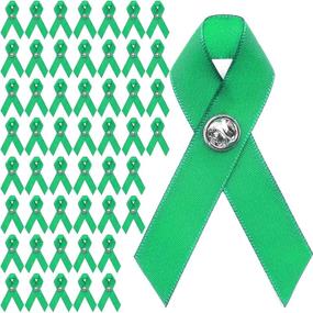 img 4 attached to 🎗️ Shop these Green Satin Awareness Ribbons with Clutch Pins (5/8in, Pack of 50) for a Meaningful Cause