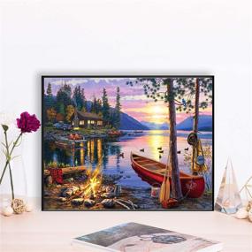 img 3 attached to 🌲 Nature Diamond Painting Kits for Adults: 5D Crystal Diamonds Art with Accessories Tools – Canoe Lake DIY Art Dotz Craft for Home Décor - Ideal Gift or Self Painting