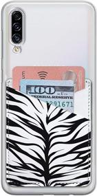 img 1 attached to Zebra Print Stick-on Phone Card Holder Wallet with 2 Slots, Eco Leather Sleeve and 3M Adhesive Sticker Pouch for Samsung Galaxy iPhone and Other Smartphones