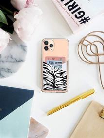 img 2 attached to Zebra Print Stick-on Phone Card Holder Wallet with 2 Slots, Eco Leather Sleeve and 3M Adhesive Sticker Pouch for Samsung Galaxy iPhone and Other Smartphones