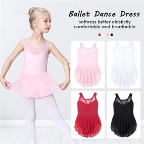 img 1 attached to Soudittur Girls Ballet Tank Leotards: Cross Back Cotton Tops for Dance, Gymnastics and Activewear