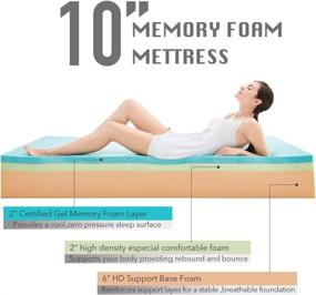 img 1 attached to 🛏️ Full Mattress: Ssecretland 10 inch Gel Memory Foam Mattress with Breathable Cover - Medium Feel Bed Mattress in a Box