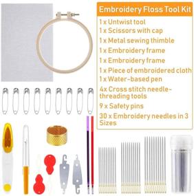 img 1 attached to Paxcoo Embroidery Floss Kit: Complete Cross Stitch Set with 162 Colors Thread, Hoop, Fabric, Needles & Supplies